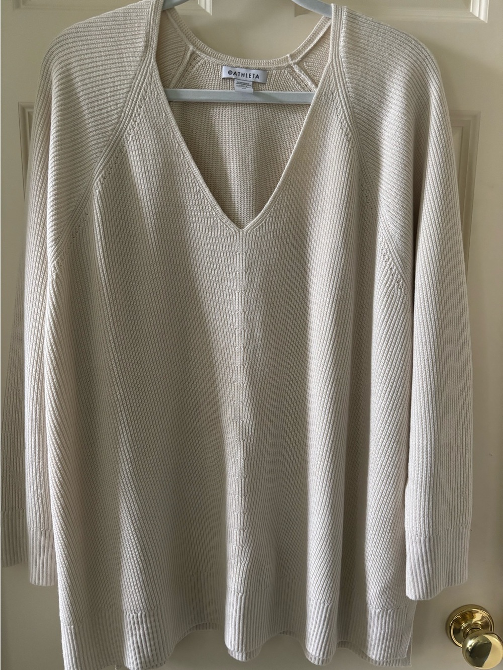 Athleta 2x 3x beige roomy knit sweater